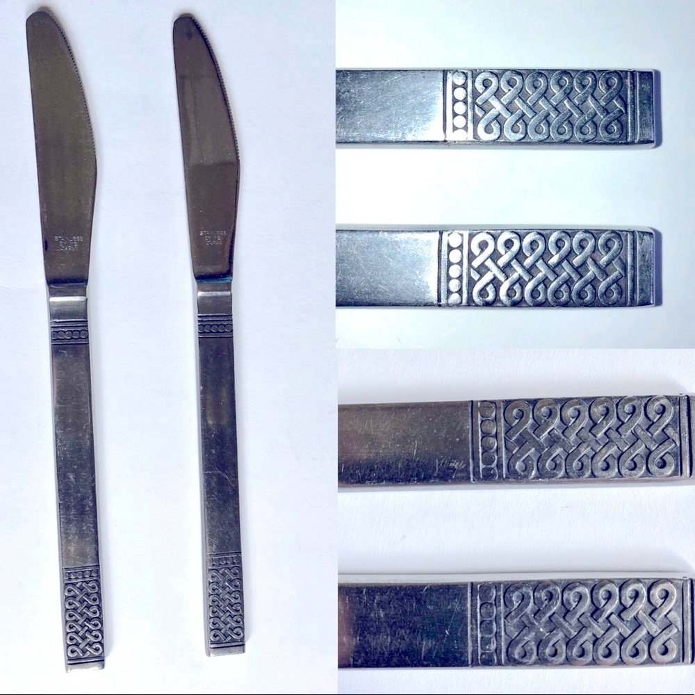 Vintage MSI DANIKA Knife Stainless Silverware Flatware, 2 Knives